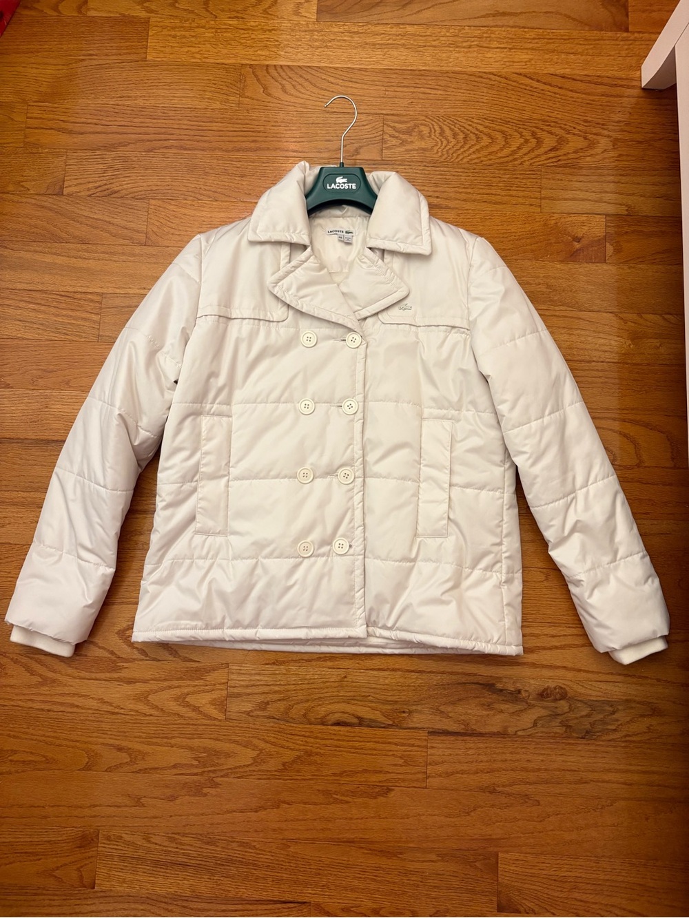 Lacoste Women's Cream Puffer Peacoat Jacket